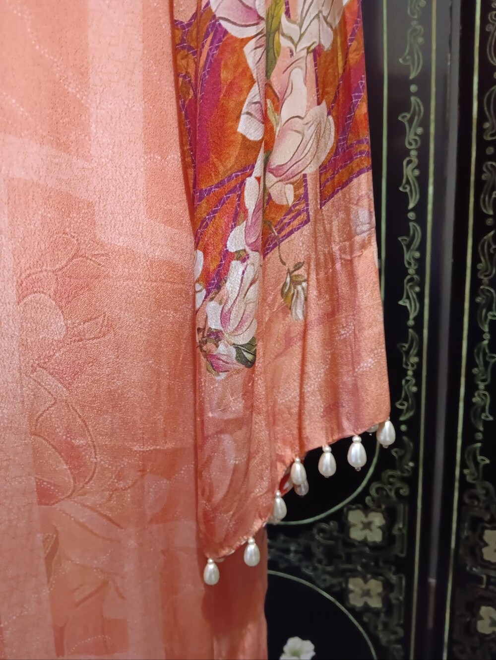 Sapphire Coral Floral Printed Kimono - Picture 3 of 10